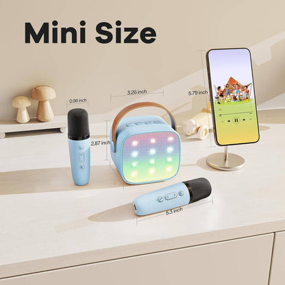 Mini Karaoke Machine with 2 Wireless Mics – Party Starter for Any Age