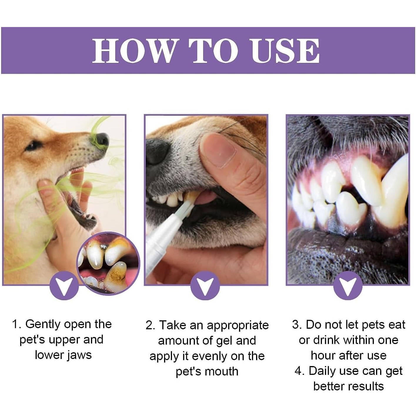 3-Set Dog Oral Care Gel – Fresher Breath, Healthier Gums