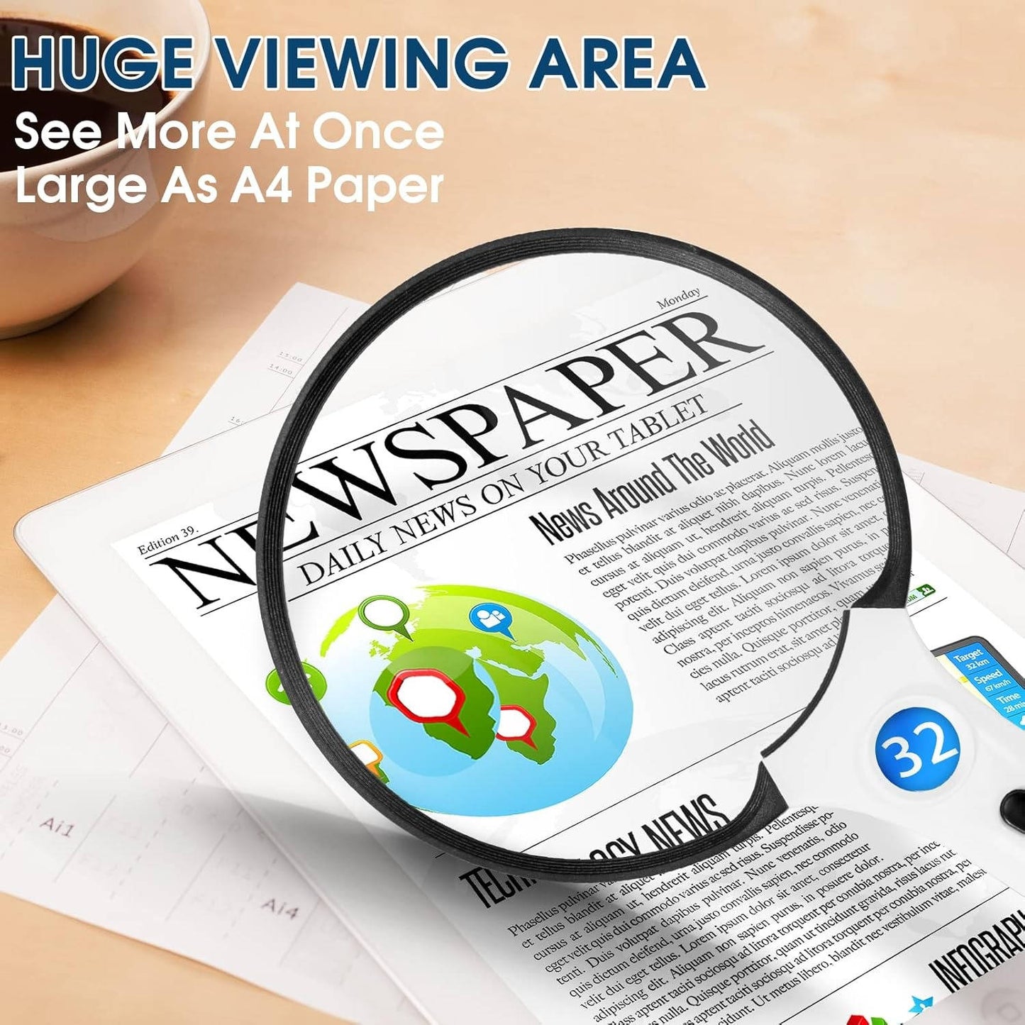 Large Lighted Magnifying Glass – See Every Detail Clearly