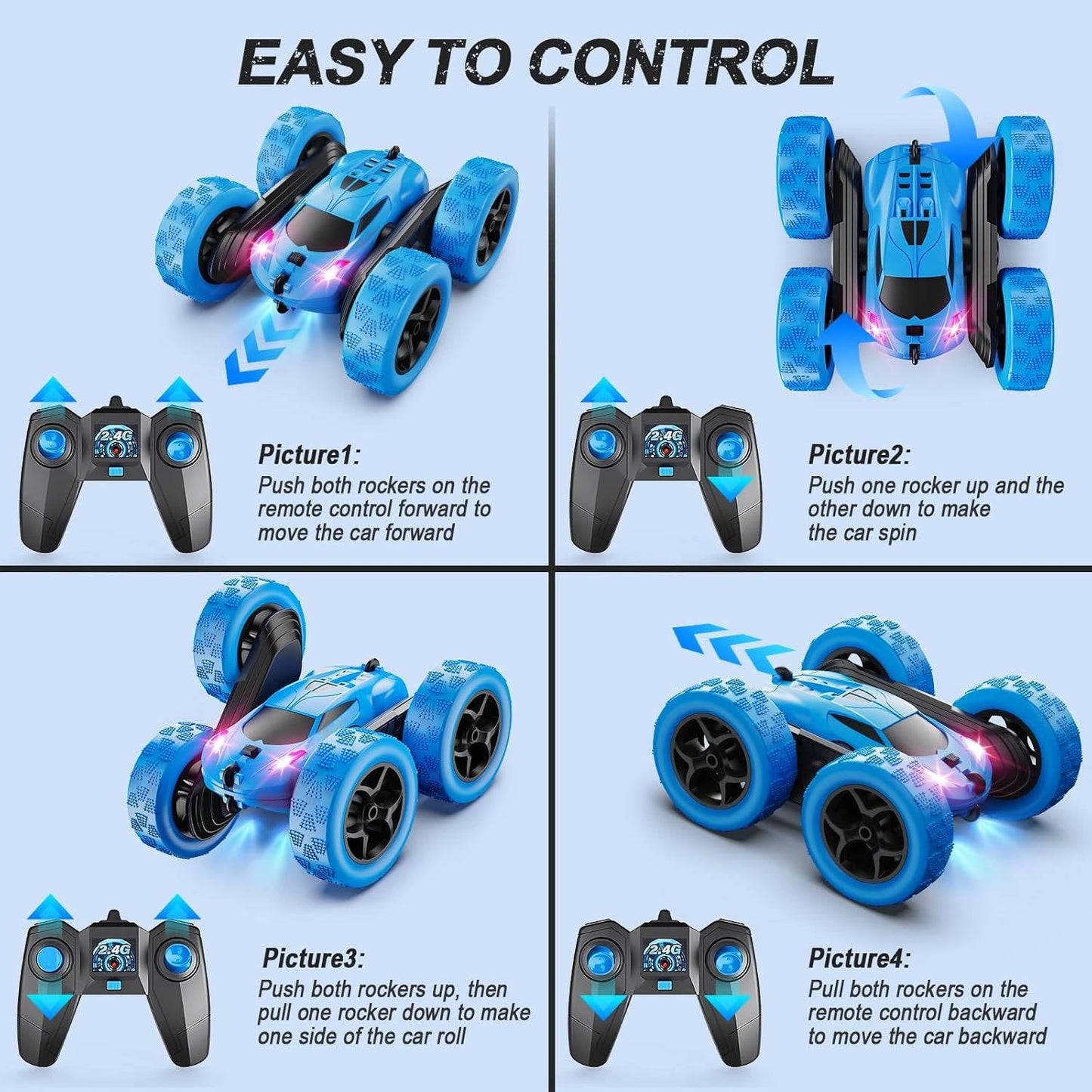 LED RC Stunt Car with 360° Flips – The RC Car That Never Quits