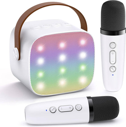 Mini Karaoke Machine with 2 Wireless Mics – Party Starter for Any Age