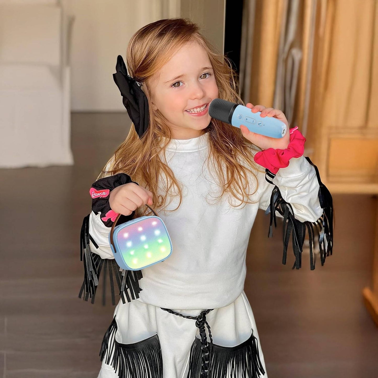 Mini Karaoke Machine with 2 Wireless Mics – Party Starter for Any Age