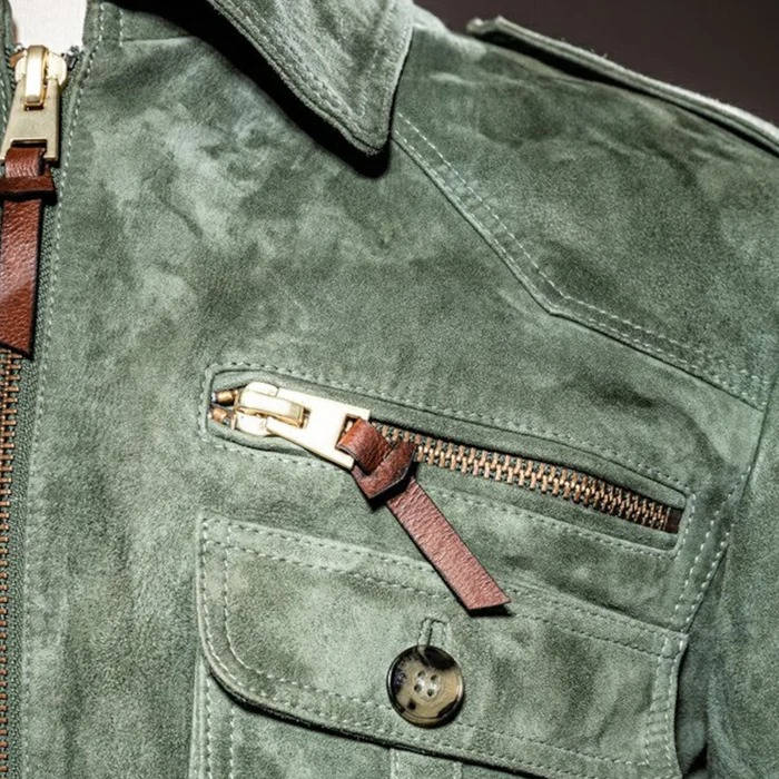 Men's Retro Suede Jacket with Zip Pockets – Stand Out Without Trying
