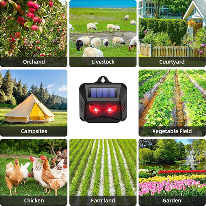 2-Pack Solar Ultrasonic Animal Repellent – Keep Pests Out, Chemical-Free