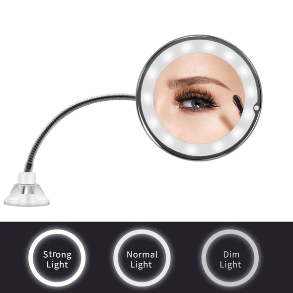 10X Magnifying LED Gooseneck Mirror – Flawless Detail, Every Angle