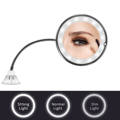 10X Magnifying LED Gooseneck Mirror – Flawless Detail, Every Angle