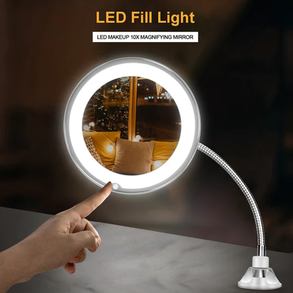 10X Magnifying LED Gooseneck Mirror – Flawless Detail, Every Angle