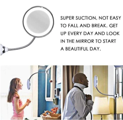 10X Magnifying LED Gooseneck Mirror – Flawless Detail, Every Angle