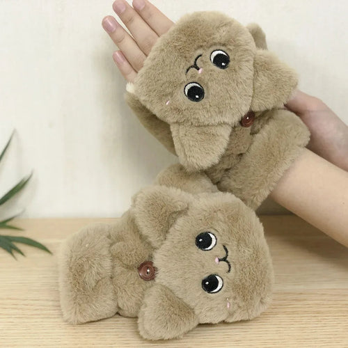 Plush Animal Fingerless Gloves – Adorably Warm, Wonderfully Practical