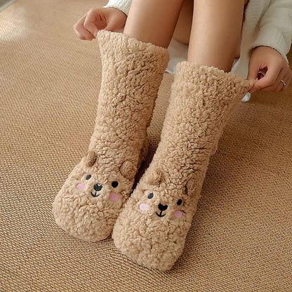 Kawaii Bear Fleece Socks – Cuteness You Can Wear