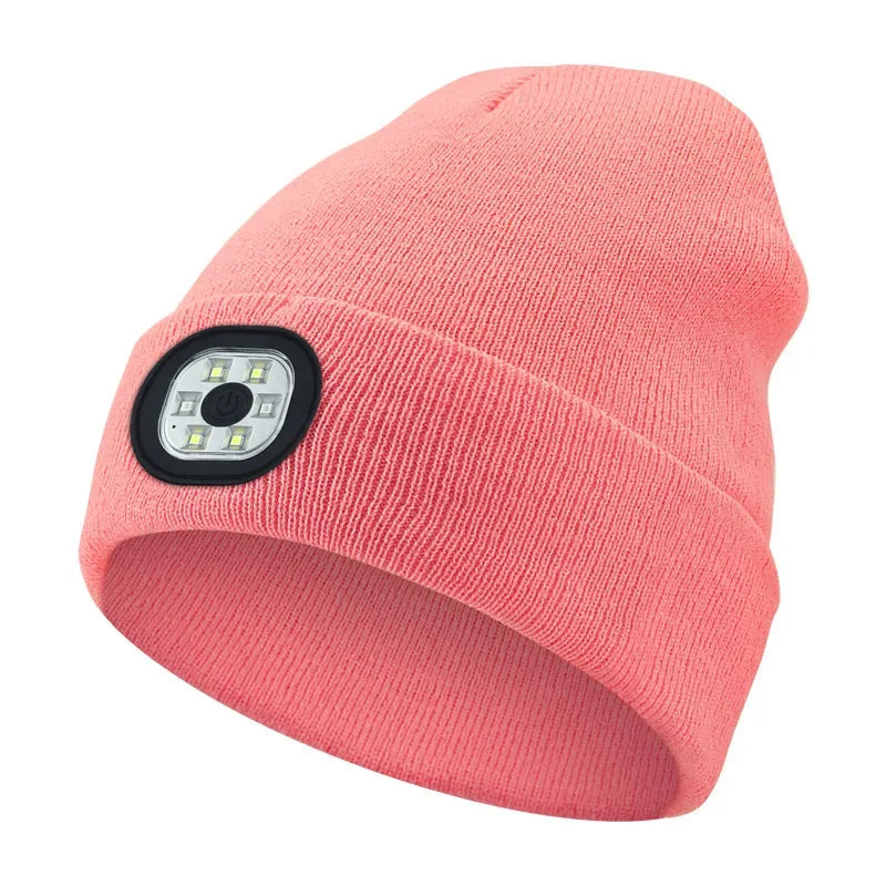 Rechargeable LED Beanie Hat – Hands-Free Light for Winter Nights