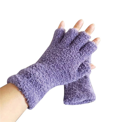 Knit Half-Finger Winter Gloves – Stay Warm, Stay in Control
