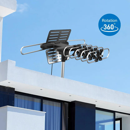 360° Long-Range Outdoor HD TV Antenna – Free HD Channels, No Subscription