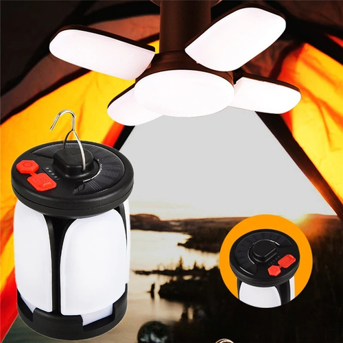 Solar & USB Folding Camping Lantern – Light Up Any Adventure