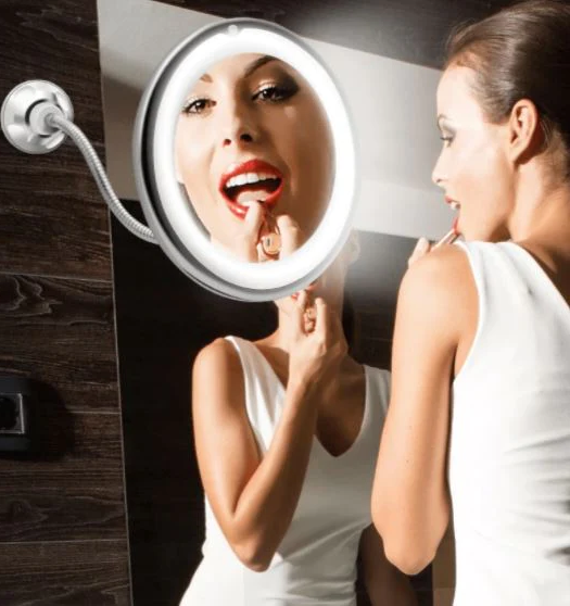 10X Magnifying LED Gooseneck Mirror – Flawless Detail, Every Angle