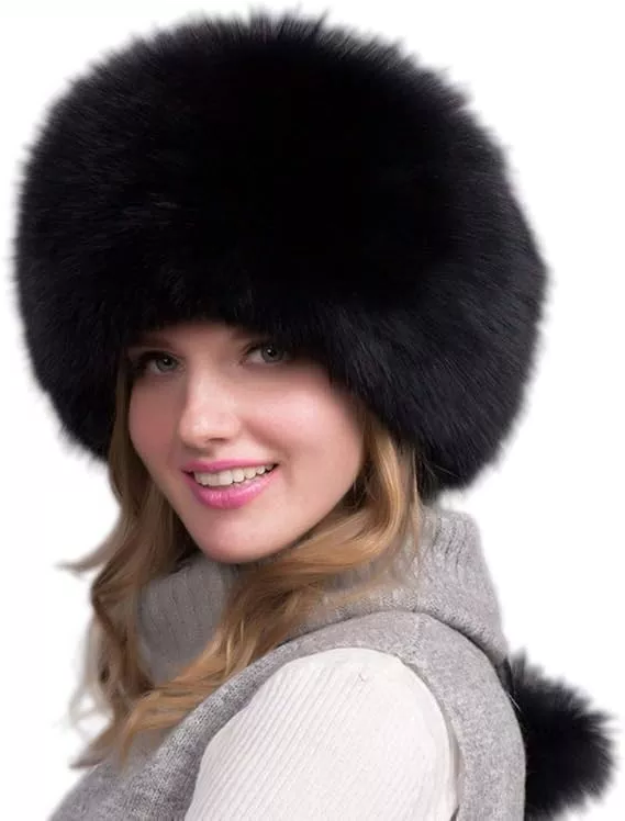 Natural Fox Fur Hat with Earmuffs – Luxury Winter Warmth