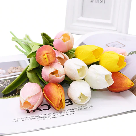 Artificial Tulip Bouquet (10-Pack) – Fresh Color, No Maintenance