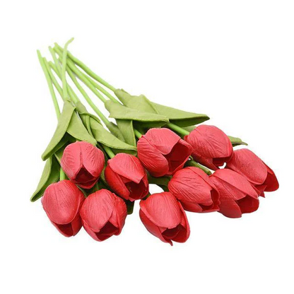 Artificial Tulip Bouquet (10-Pack) – Fresh Color, No Maintenance
