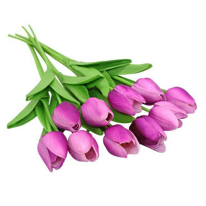 Artificial Tulip Bouquet (10-Pack) – Fresh Color, No Maintenance