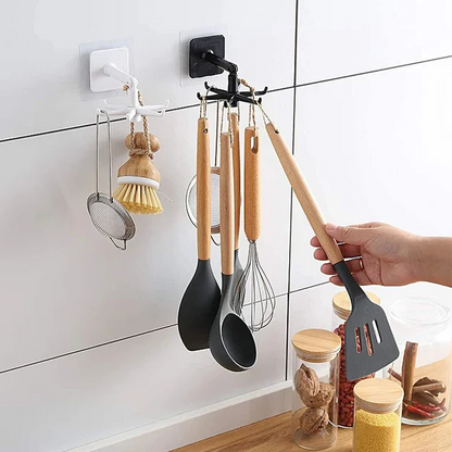 360° Rotating Self-Adhesive Utility Hooks – Stick It, Hang It, Done
