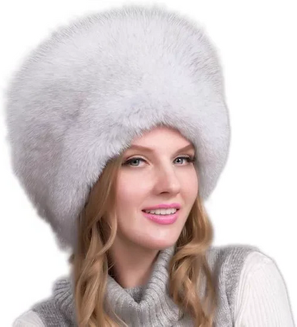 Natural Fox Fur Hat with Earmuffs – Luxury Winter Warmth