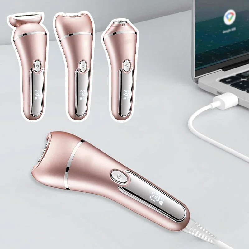 3-in-1 Waterproof Electric Shaver for Women – Smooth Skin, Anytime, Anywhere