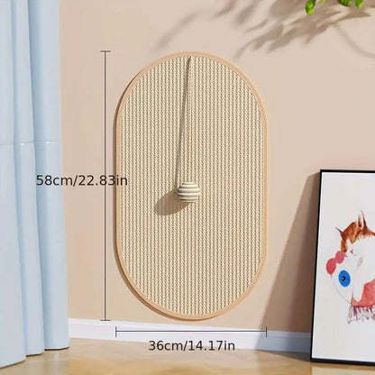 Wall-Mounted 3-in-1 Sisal Cat Scratch Pad – Scratch, Play & Stretch