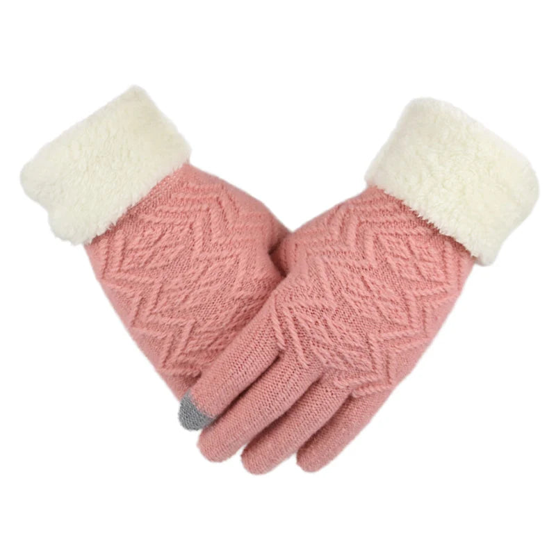 Plush Touch Screen Winter Gloves – Warm, Stylish & Phone-Friendly