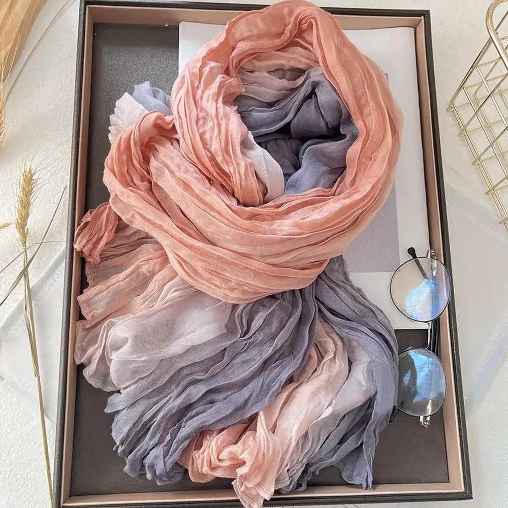 Soft Gradient Cotton Shawl – Effortless Winter Elegance