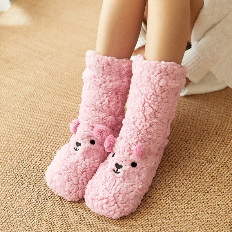 Kawaii Bear Fleece Socks – Cuteness You Can Wear