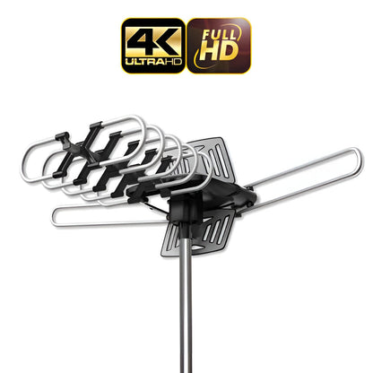 360° Long-Range Outdoor HD TV Antenna – Free HD Channels, No Subscription