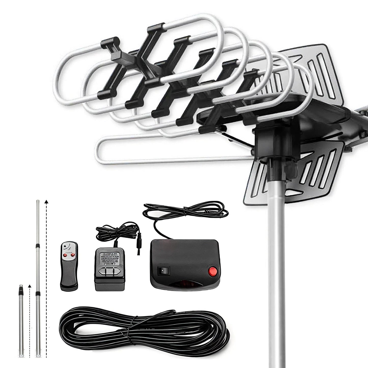 360° Long-Range Outdoor HD TV Antenna – Free HD Channels, No Subscription