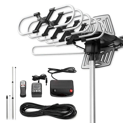 360° Long-Range Outdoor HD TV Antenna – Free HD Channels, No Subscription
