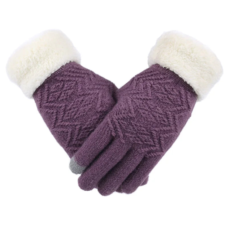 Plush Touch Screen Winter Gloves – Warm, Stylish & Phone-Friendly