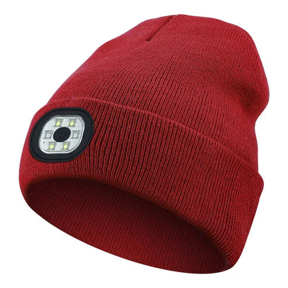 Rechargeable LED Beanie Hat – Hands-Free Light for Winter Nights