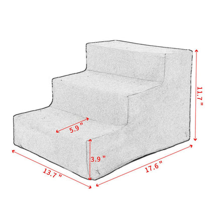 3-Step Portable Dog Stairs – Easy Access to Beds & Tall Furniture