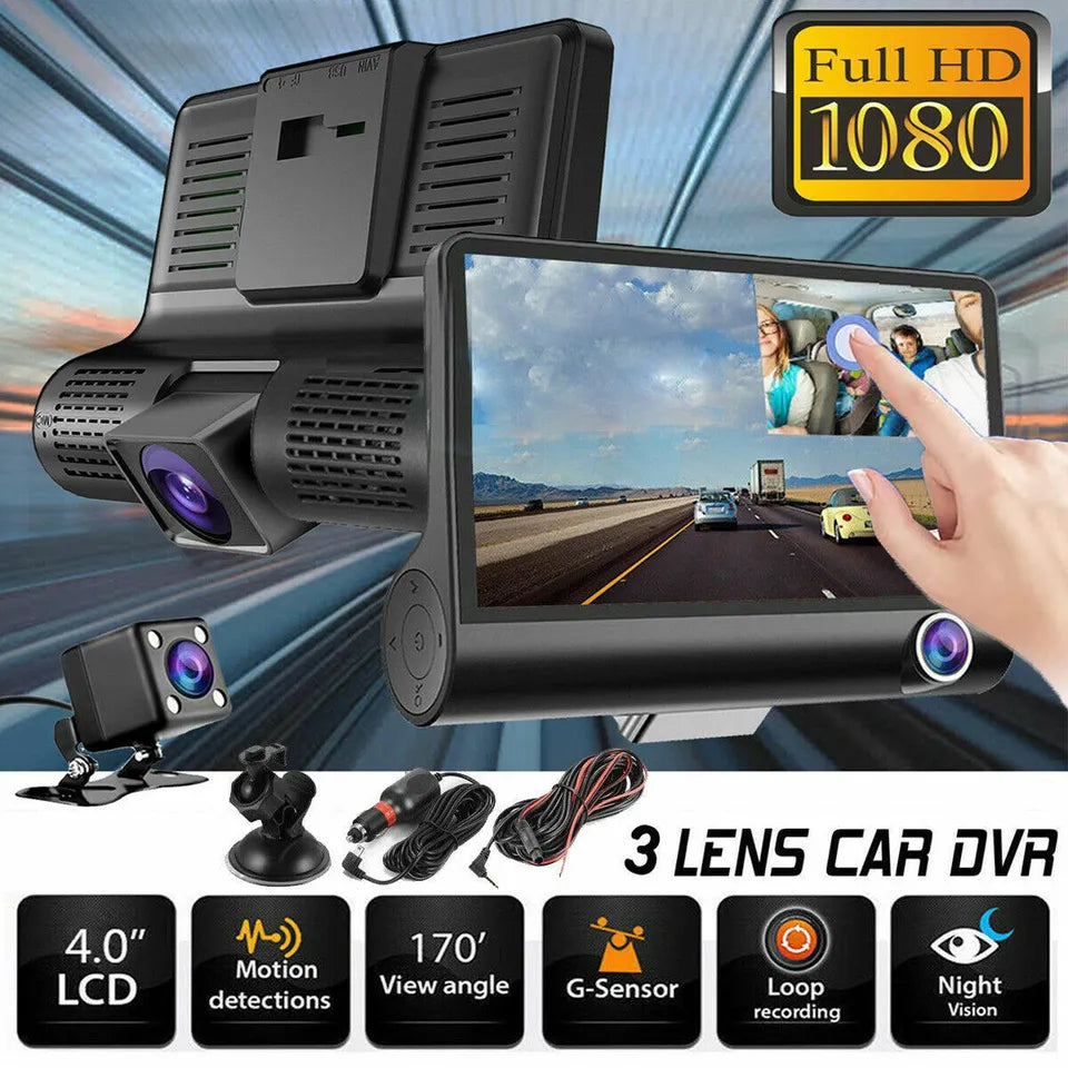 4" Touch Screen Front & Rear Dash Cam – See Every Angle, Stay Protected