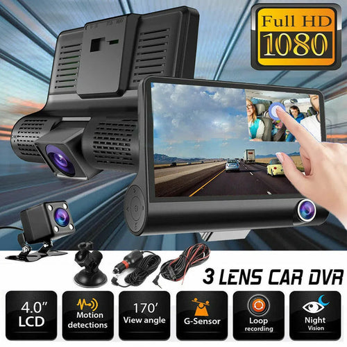 4" Touch Screen Front & Rear Dash Cam – See Every Angle, Stay Protected