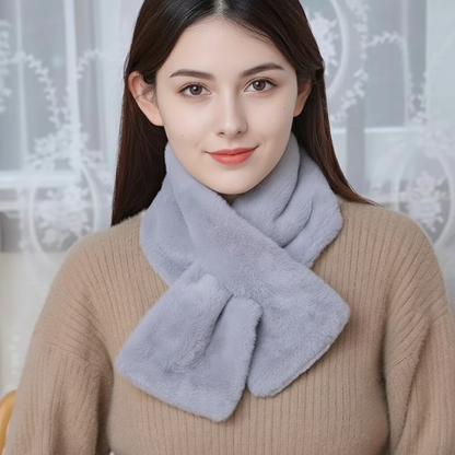 Faux Fur Cross Collar Neck Warmer – Cozy Winter Statement