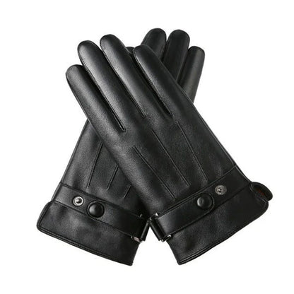 Men's Touchscreen Leather Winter Gloves – Warm, Sharp & Phone-Ready