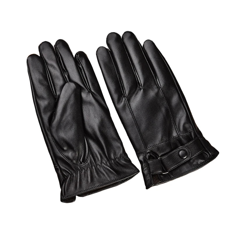 Men's Touchscreen Leather Winter Gloves – Warm, Sharp & Phone-Ready