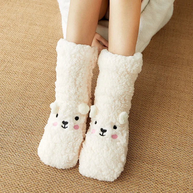 Kawaii Bear Fleece Socks – Cuteness You Can Wear