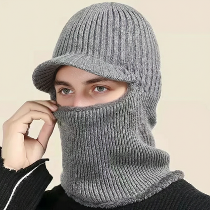 Knit Beanie Balaclava with Visor – Full Coverage Without the Bulk